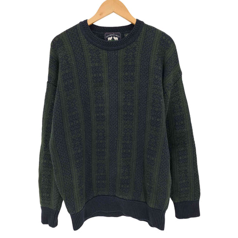 WOODS&GRAY 90s コットンラミー 総柄ニット メンズ import:L