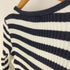 ジェイクルー J.CREW 90S USA製 緑タグ ボーダー ワッフル Uネック コットン ニット セーター レディース import:S
