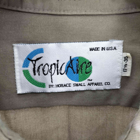 TropicAire USA製 ワッペン エポレット ポリ レーヨン ミリタリー シャツ メンズ 17 1/2-35