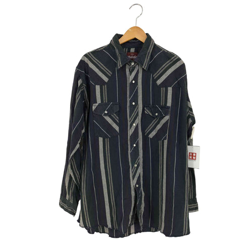 ラングラー Wrangler 80S 茶タグ ストライプ ウエスタンシャツ メンズ 17 1/2