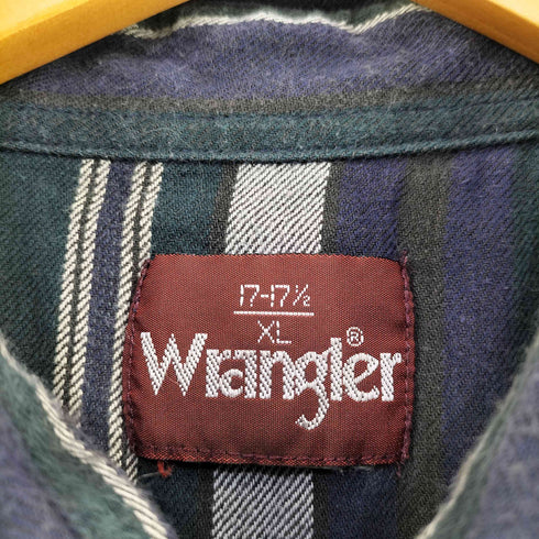 ラングラー Wrangler 80S 茶タグ ストライプ ウエスタンシャツ メンズ 17 1/2