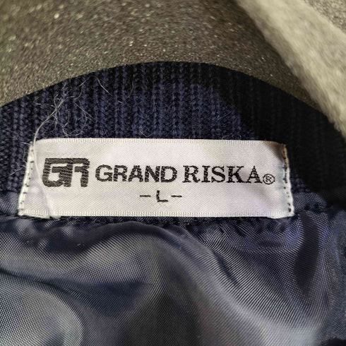 GRAND RISKA 80-90s 3B Vネック切替ニットブルゾン 肉厚 メンズ