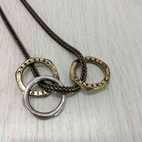 ディーゼル DIESEL 3連リングネックレス メンズ