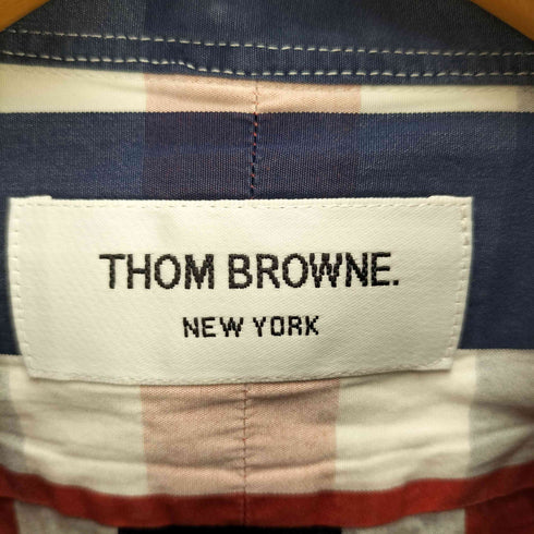 トムブラウン THOM BROWNE USA製 ブロックチェックラウンドカラーシャツ メンズ 1
