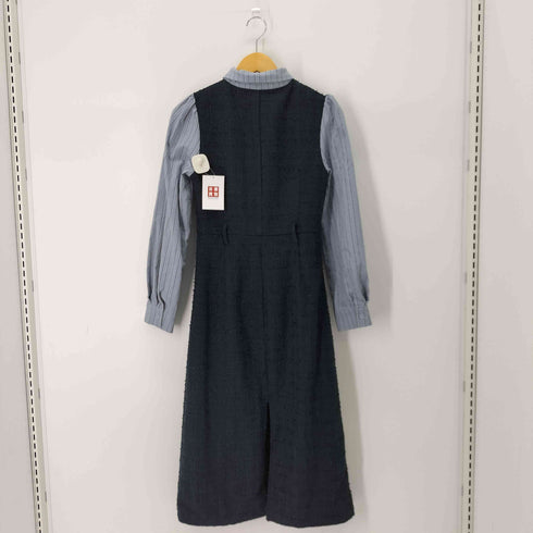 _LIUHAHA ツイード切替 L/S ワンピース レディース import:M