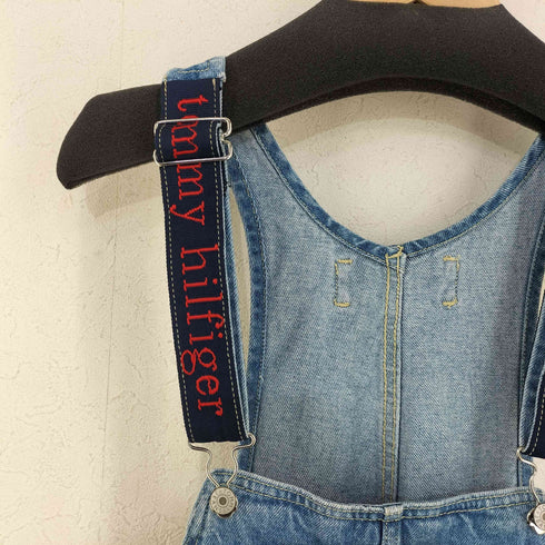 トミージーンズ tommy jeans TJW 90S DUNGAREE 復刻 ロゴワッペン デニムオーバーオール レディース W S