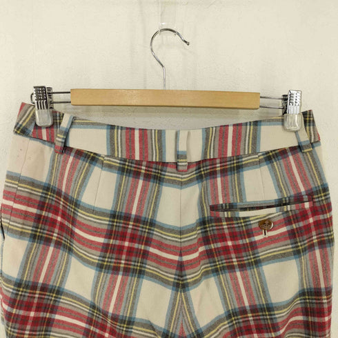 ヴィヴィアンウエストウッドレッドレーベル Vivienne Westwood RED LABEL オーブ刻印ボタン plaid pants ウールチェックパンツ レディース 2