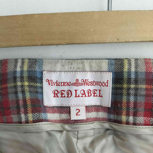 ヴィヴィアンウエストウッドレッドレーベル Vivienne Westwood RED LABEL オーブ刻印ボタン plaid pants ウールチェックパンツ レディース 2