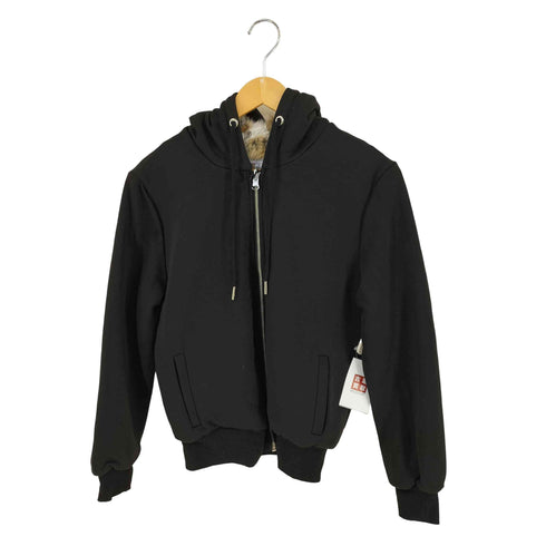 バーニーズニューヨーク BARNEYS NEWYORK 裏地ラビットファー ジップアップフーディ レディース import:M