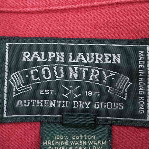 ラルフローレン RALPH LAUREN 90-00s マスターポロカントリー 裾カットオフ加工コットンシャツ メンズ JPN:M