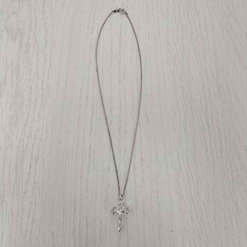 Crossfor SILVER925刻印 ジルコニア クロストップ ネックレス レディース