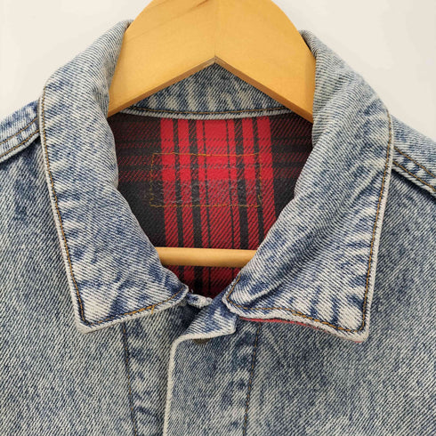 リーバイス Levis 刻印527 裏地ネルチェック柄デニムジャケット メンズ US:34