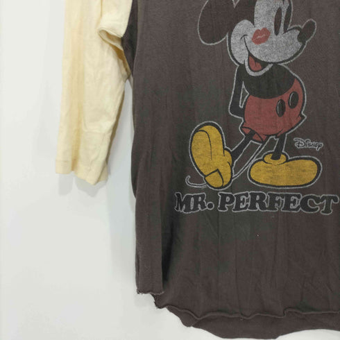 ジャンクフード JUNK FOOD ヴィンテージ加工 キャラクタープリント ラグラン Tシャツ レディース JPN:M
