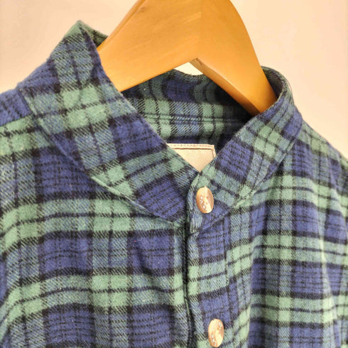 LEE VALLEY タータンチェック バンドカラー グランパシャツ メンズ import:M