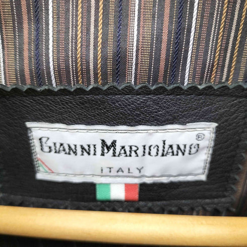 GIANNI MARIO LANO 本革 エルボーパッチ シングルライダースジャケット メンズ
