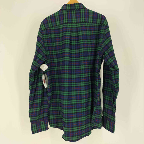 ランズエンド LANDS END タータンチェック ボタンダウン L/S ネルシャツ メンズ import:M