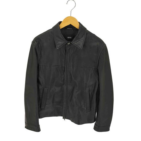 ボスヒューゴボス BOSS HUGO BOSS ITALIAN LAMB MAPPA ダブルジップアップ レザージャケット メンズ