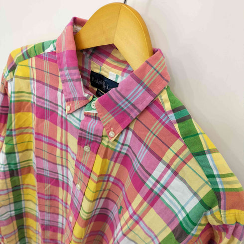 ラルフローレン RALPH LAUREN CLASSIC FIT マドラスチェック ボタンダウンシャツ メンズ import:L