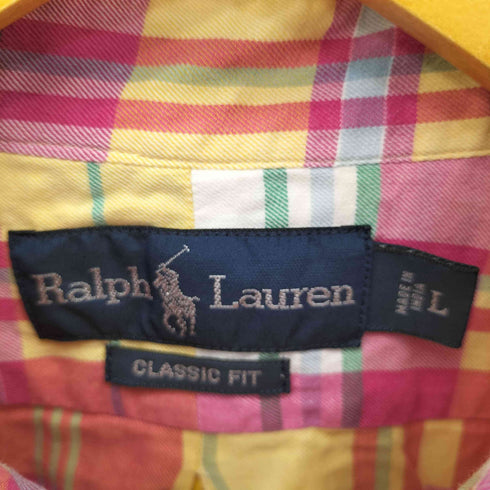 ラルフローレン RALPH LAUREN CLASSIC FIT マドラスチェック ボタンダウンシャツ メンズ import:L