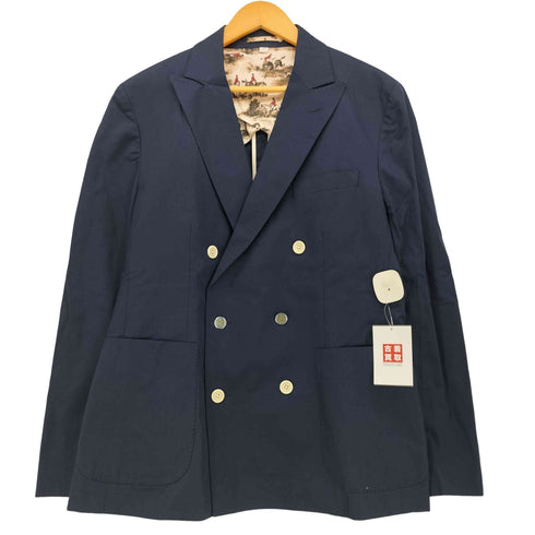 ハーディエイミス HARDY AMIES 総柄 3B ダブル テーラードジャケット メンズ