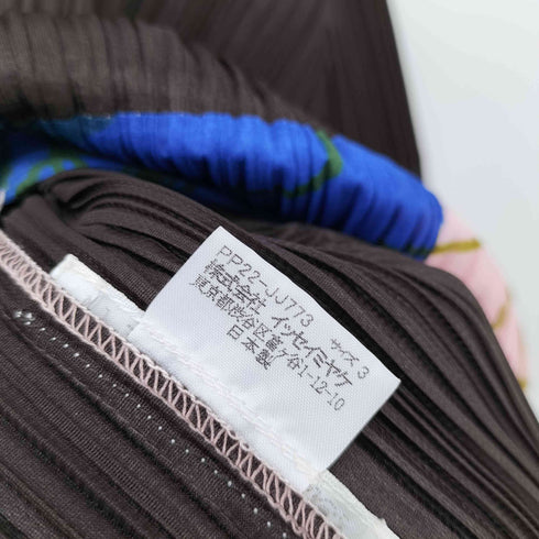 プリーツプリーズイッセイミヤケ PLEATS PLEASE ISSEY MIYAKE 総柄 マルチカラー L/S グラフィックプリーツシャツ レディース JPN:3