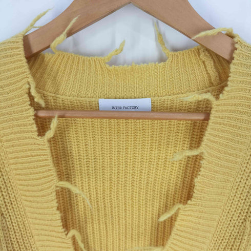 インターファクトリー INTER FACTORY oversize damaged knit cardigan オーバーサイズダメージニットカーディガン メンズ FREE