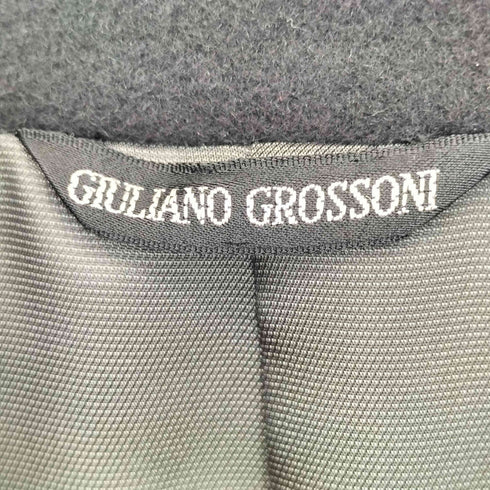 GIULIANO GROSSONI アンゴラ100 比翼 スタンドカラーコート メンズ LL