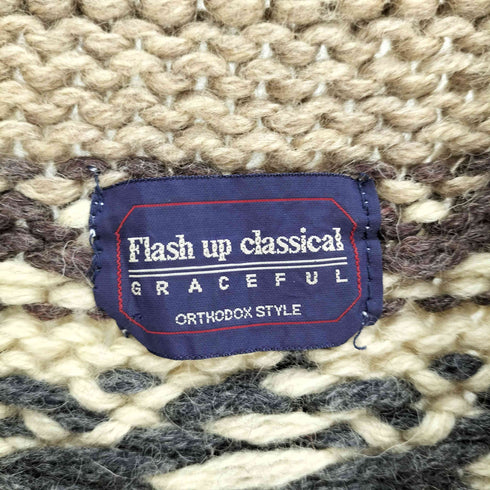 Flash Up Classical NEW WOOL ウール ジップアップ ニット ノースリーブ カウチン メンズ