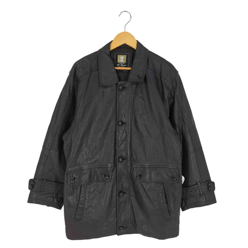 MC ROMAN 中綿 レザー ミドルコート メンズ import:L