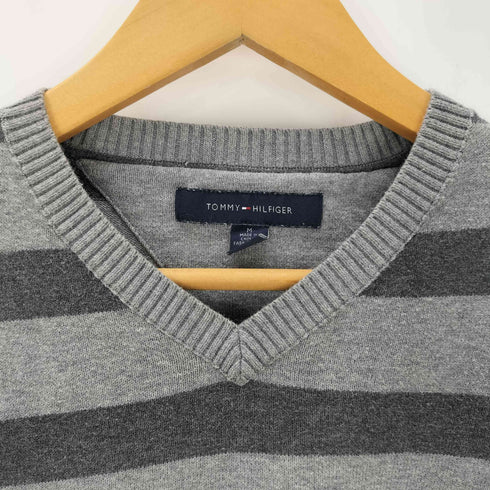 トミーヒルフィガー TOMMY HILFIGER Vネックボーダーニット メンズ JPN:M