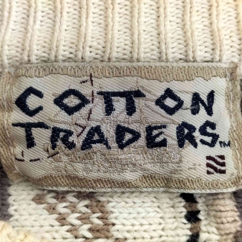 コットントレーダース Cotton Traders 総柄 コットン 3Dニット メンズ import:L