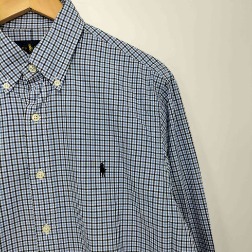 ラルフローレン RALPH LAUREN L/S ギンガムチェック ボタンダウン シャツ メンズ import:M