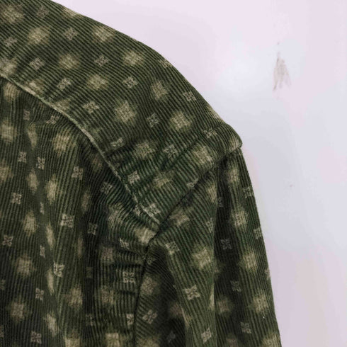 エディーバウアー Eddie Bauer カットオフ 短丈 総柄ボタンダウンシャツ レディース import:M