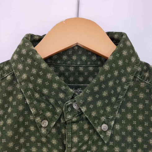 エディーバウアー Eddie Bauer カットオフ 短丈 総柄ボタンダウンシャツ レディース import:M