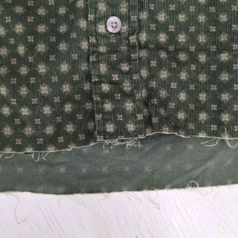 エディーバウアー Eddie Bauer カットオフ 短丈 総柄ボタンダウンシャツ レディース import:M