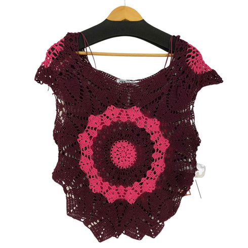 ザラ ZARA SHORT SLEEVE CROCHET TOP レディース import:L