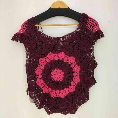 ザラ ZARA SHORT SLEEVE CROCHET TOP レディース import:L