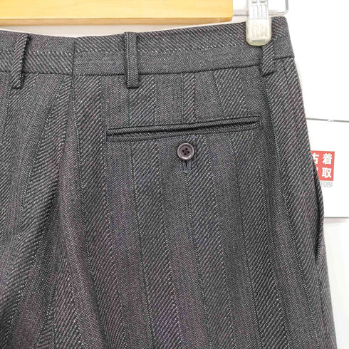 ケンゾー KENZO 90‐00S ストライプ ラメウール 2タック スラックス パンツ メンズ JPN:0