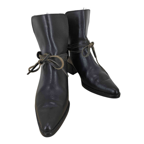 IDA MARCHINI MADE IN ITALY レースデザインレザーブーツ レディース 35.5