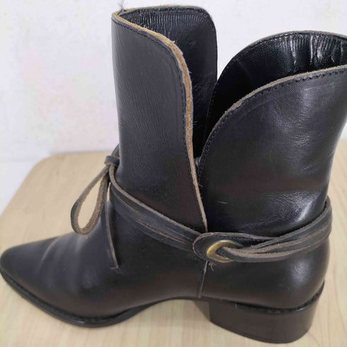 IDA MARCHINI MADE IN ITALY レースデザインレザーブーツ レディース 35.5