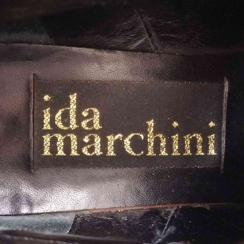 IDA MARCHINI MADE IN ITALY レースデザインレザーブーツ レディース 35.5
