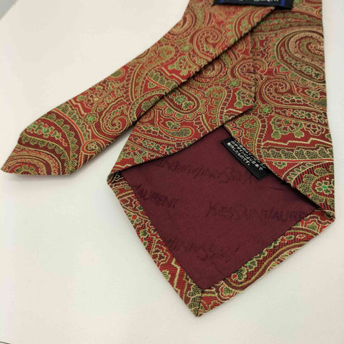 イヴサンローラン Yves Saint Laurent ペイズリー柄 シルクネクタイ メンズ