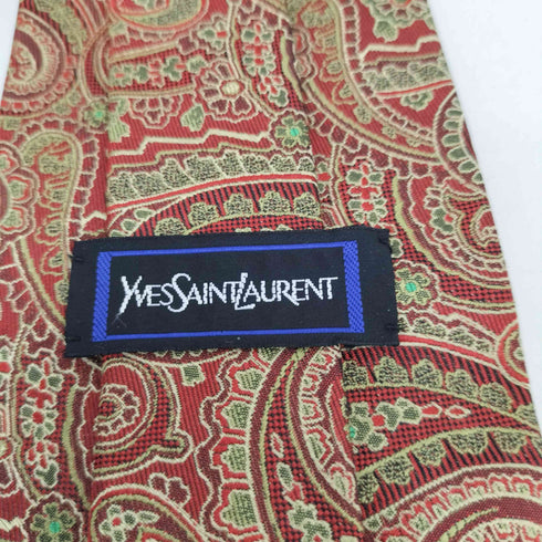 イヴサンローラン Yves Saint Laurent ペイズリー柄 シルクネクタイ メンズ