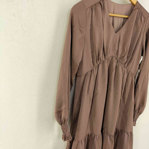スナイデル snidel One-Piece Long Skirt サテンVネックワンピース レディース ONE SIZE