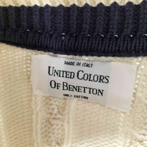 ユナイテッドカラーズオブベネトン UNITED COLORS OF BENETTON MADE IN ITALY コットンチルデンニット メンズ