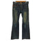 エドウィン EDWIN BLUE TRIP LEATHER FLAP FLAER レザーフラップ シンチバック ブーツカット デニム パンツ Y2K メンズ 30