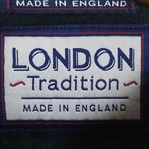 LONDON TRADlTION イングランド製 裏地チェック ダッフルコート メンズ UK:36