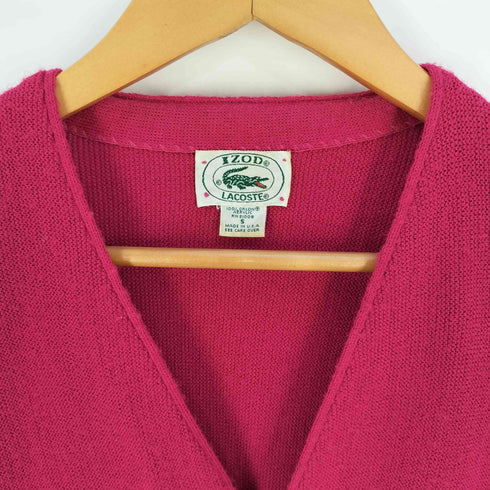 アイゾッドラコステ IZOD LACOSTE USA製 ロゴワッペン アクリルカーディガン メンズ import:S