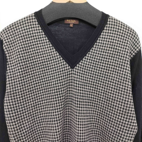 ポールスミス Paul Smith ギンガムチェック Vネック ウールニット メンズ JPN:L