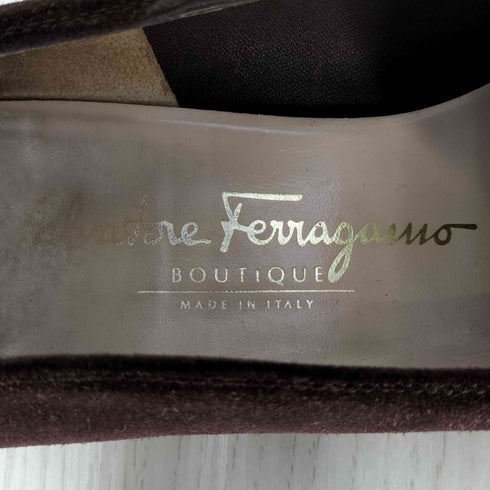 サルヴァトーレフェラガモ Salvatore Ferragamo ロゴプレート スエード パンプス レディース 6 1/2